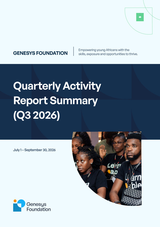 Genesys Foundation Quarterly Activity Report (Q3 2026)